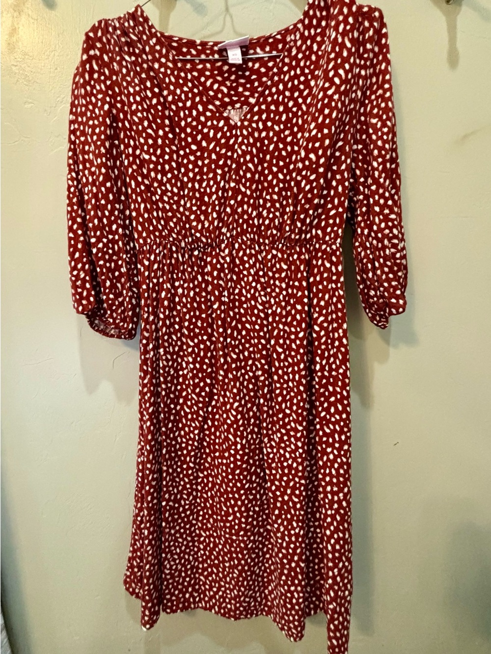 Isabel Maternity | Maternity Dress | Red & White Abstract Polka Dots | VGUC | XS